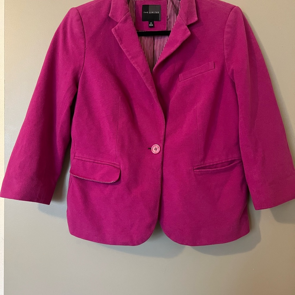 The Limited Pink Blazer Jacket with Pockets
